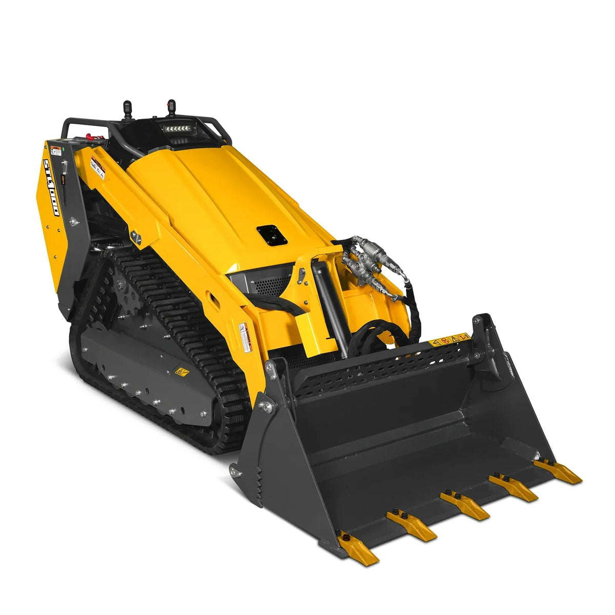 Mini Skid Steer Stand On Compact Track Loader ( 4 in 1 bucket included ) with 25HP KUBOTA D1105 Diesel Engine,  Common Industry Interface (CII),  CROBA  STL1000