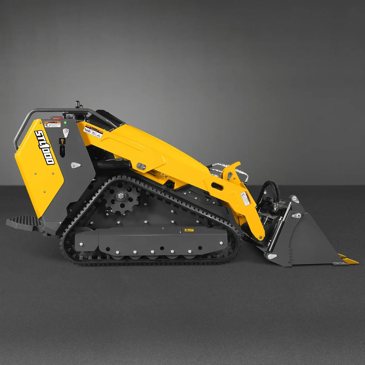 Mini Skid Steer Stand On Compact Track Loader ( 4 in 1 bucket included ) with 25HP KUBOTA D1105 Diesel Engine,  Common Industry Interface (CII),  CROBA  STL1000