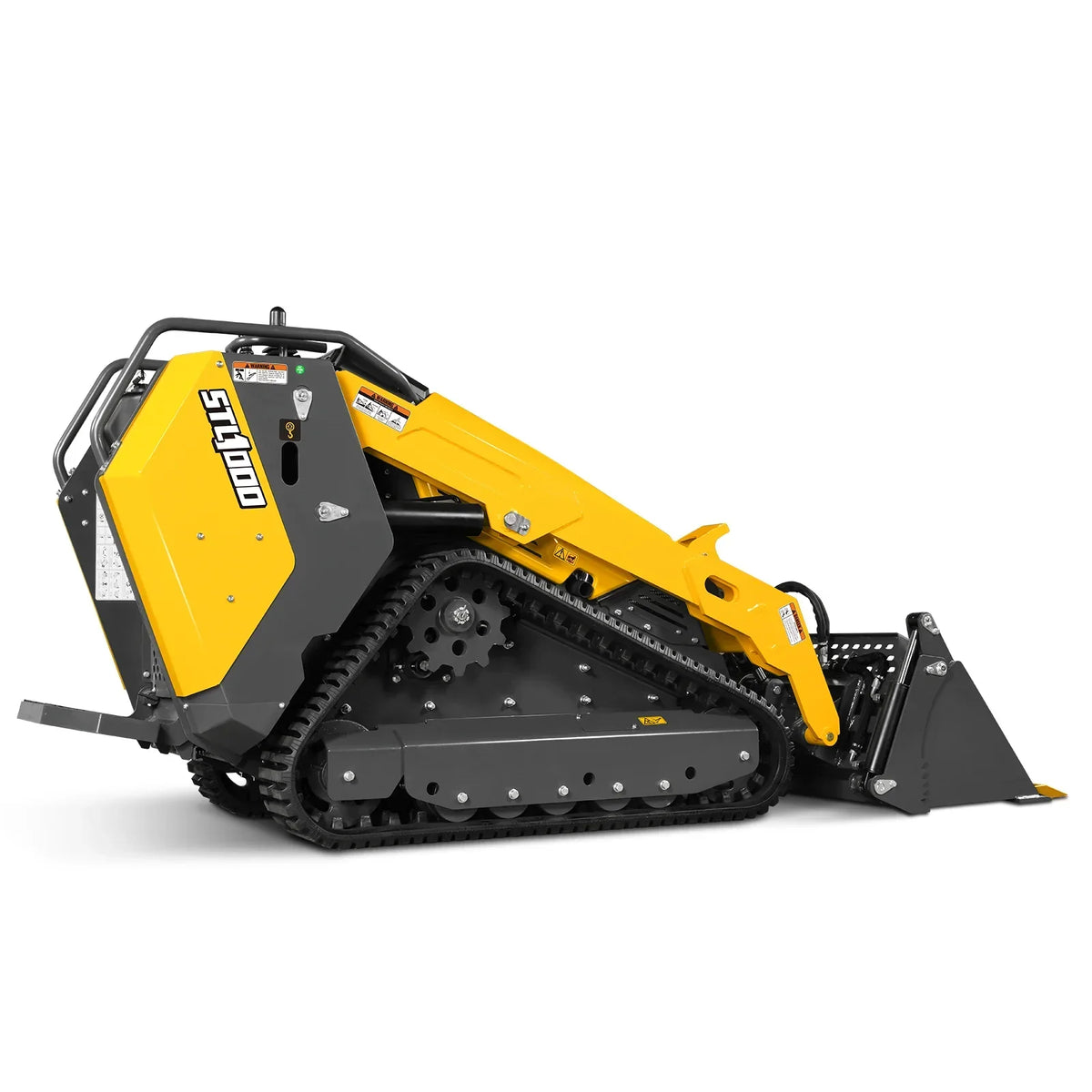 Mini Skid Steer Stand On Compact Track Loader ( 4 in 1 bucket included ) with 25HP KUBOTA D1105 Diesel Engine,  Common Industry Interface (CII),  CROBA  STL1000