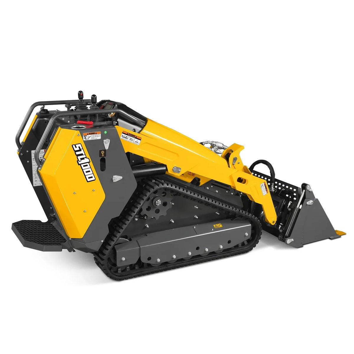 Mini Skid Steer Stand On Compact Track Loader ( 4 in 1 bucket included ) with 25HP KUBOTA D1105 Diesel Engine,  Common Industry Interface (CII),  CROBA  STL1000