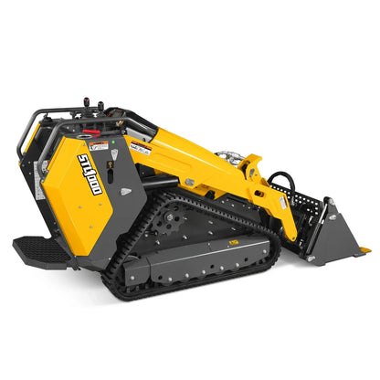 Mini Skid Steer Stand On Compact Track Loader ( 4 in 1 bucket included ) with 25HP KUBOTA D1105 Diesel Engine,  Common Industry Interface (CII),  CROBA  STL1000