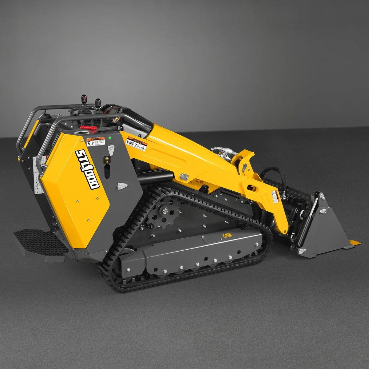 Mini Skid Steer Stand On Compact Track Loader ( 4 in 1 bucket included ) with 25HP KUBOTA D1105 Diesel Engine,  Common Industry Interface (CII),  CROBA  STL1000