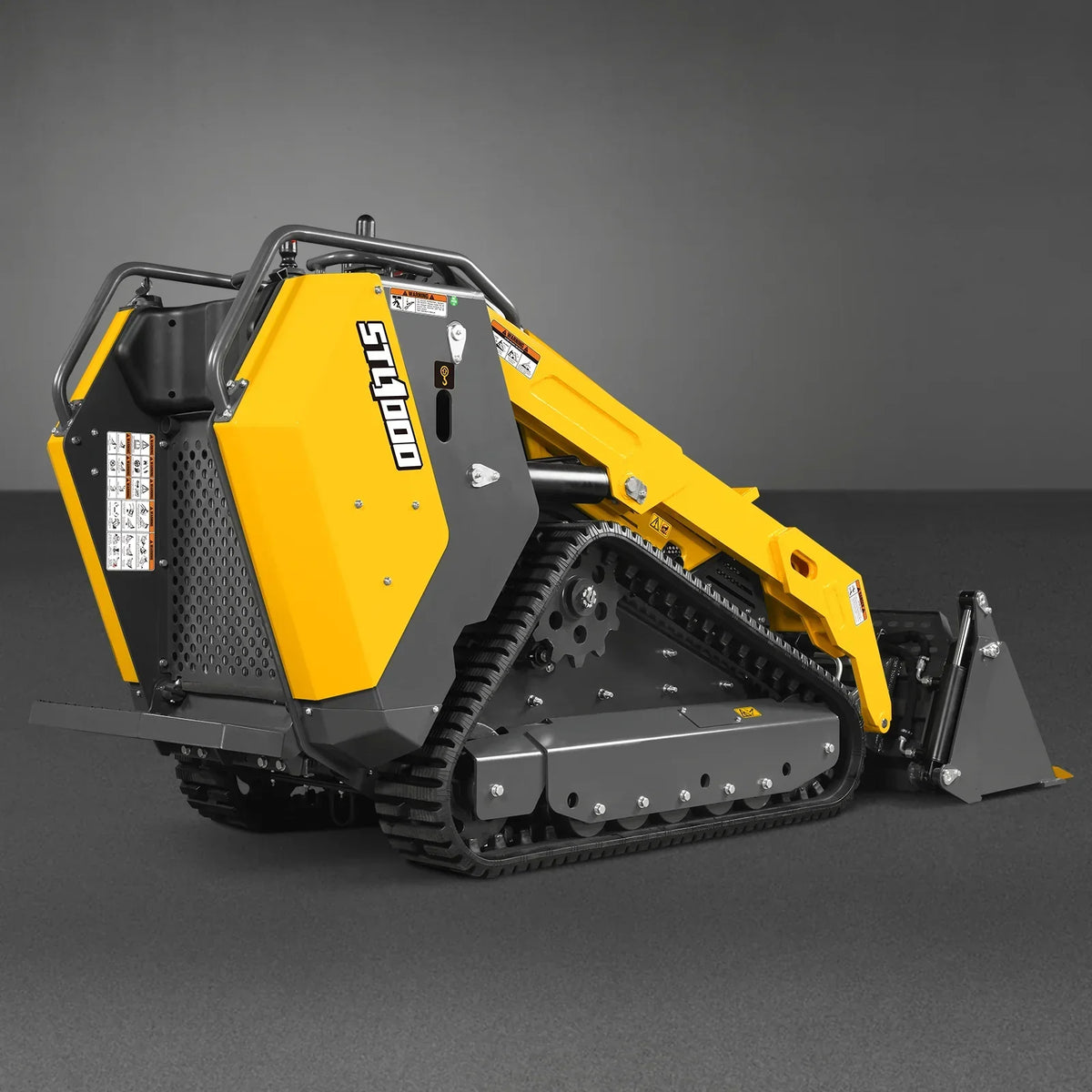 Mini Skid Steer Stand On Compact Track Loader ( 4 in 1 bucket included ) with 25HP KUBOTA D1105 Diesel Engine,  Common Industry Interface (CII),  CROBA  STL1000