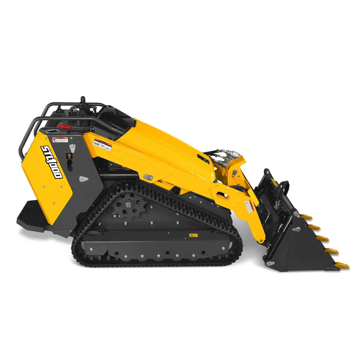 Mini Skid Steer Stand On Compact Track Loader ( 4 in 1 bucket included ) with 25HP KUBOTA D1105 Diesel Engine,  Common Industry Interface (CII),  CROBA  STL1000