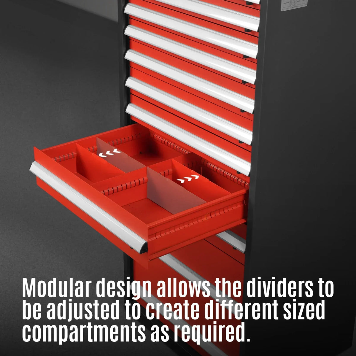 Heavy Duty Modular Drawer Cabinet - Drawer,  59" H x 28.5" W x 22.5" D Tool Storage Organizer,  Steel Construction