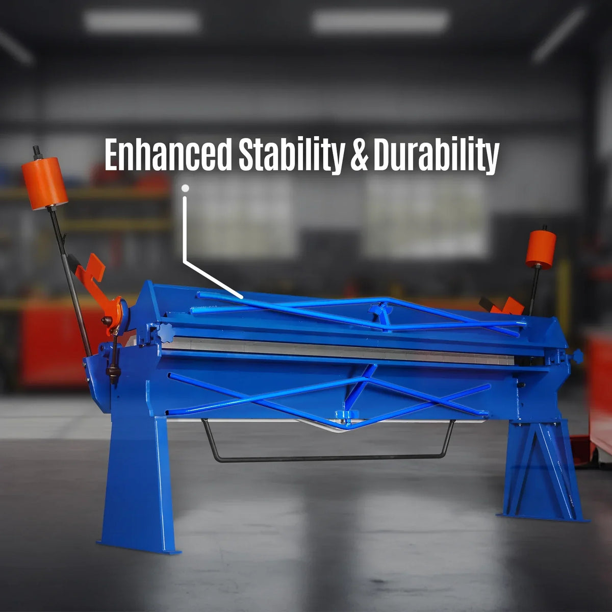 100-inch Manual Sheet Metal Brake - 12 Gauge Bending Capacity, Adjustable Fingers, 8 Ft. Heavy-Duty Steel Construction, Precision Bending for Box and Pan PB10012