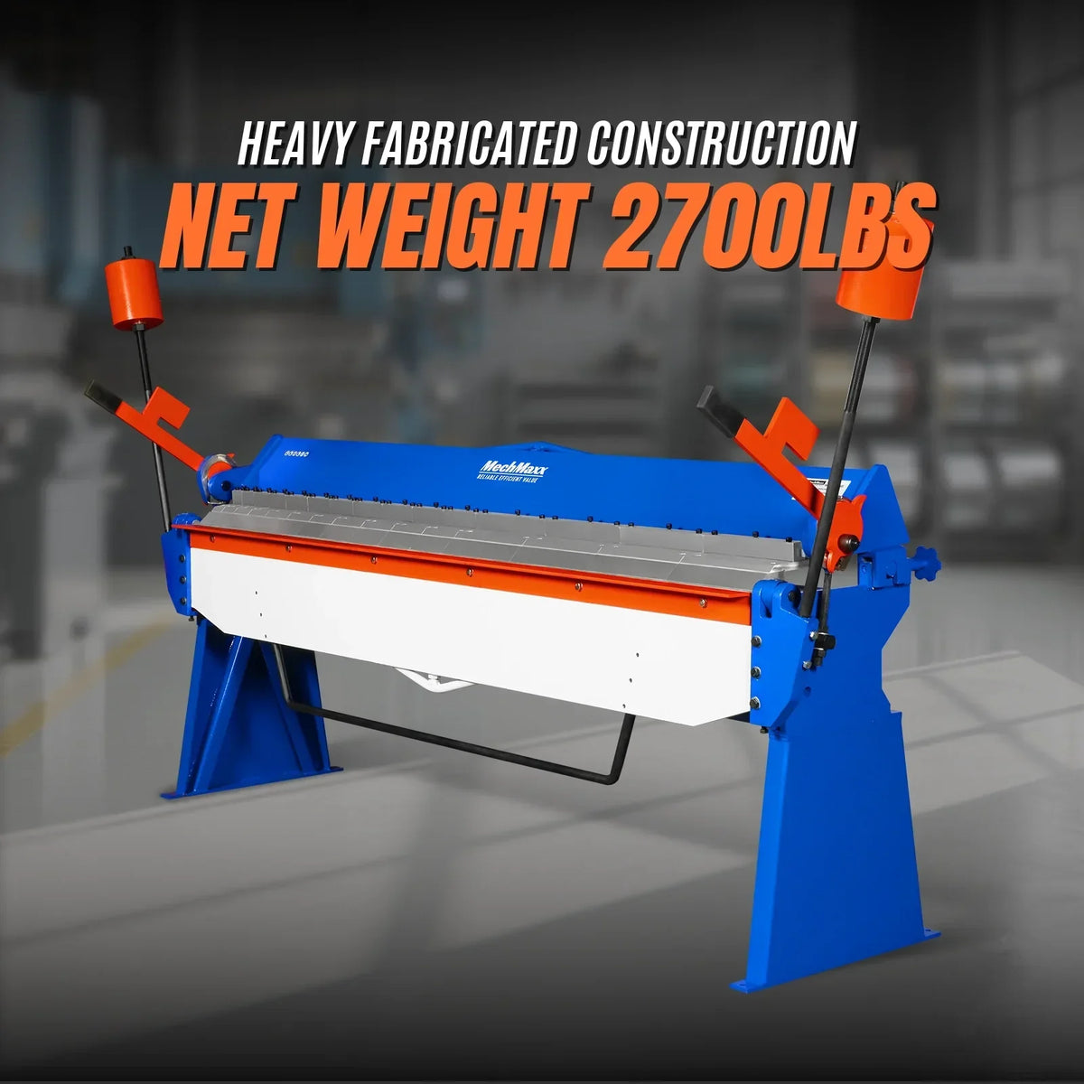 100-inch Manual Sheet Metal Brake - 12 Gauge Bending Capacity, Adjustable Fingers, 8 Ft. Heavy-Duty Steel Construction, Precision Bending for Box and Pan PB10012