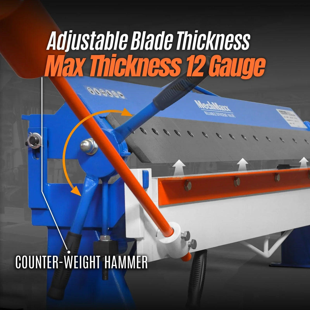 100-inch Manual Sheet Metal Brake - 12 Gauge Bending Capacity, Adjustable Fingers, 8 Ft. Heavy-Duty Steel Construction, Precision Bending for Box and Pan PB10012
