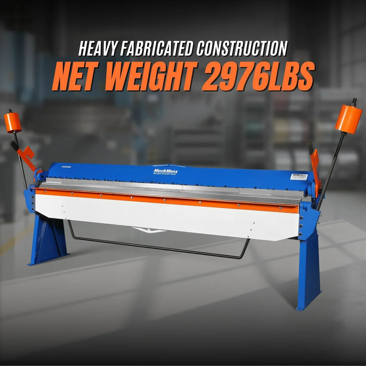 120-inch Manual Sheet Metal Brake - 14 Gauge Bending Capacity, Adjustable Fingers, Heavy-Duty Steel Construction, Precision Bending for Box and Pan PB12014