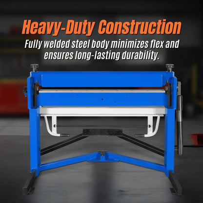 50-Inch Foot Clamp Pan and Box Brake, Industrial Heavy Duty Sheet Metal Folding Machine, 0–135° Bending Angle, 1.9" Clamping Lift, 2" Box Depth PB2A5014