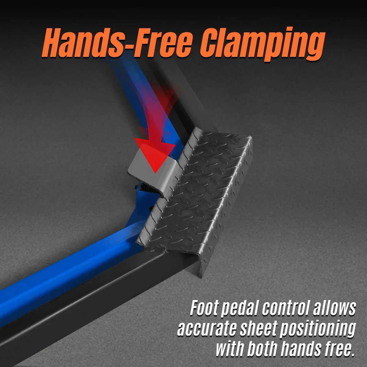 50-Inch Foot Clamp Pan and Box Brake, Industrial Heavy Duty Sheet Metal Folding Machine, 0–135° Bending Angle, 1.9" Clamping Lift, 2" Box Depth PB2A5014
