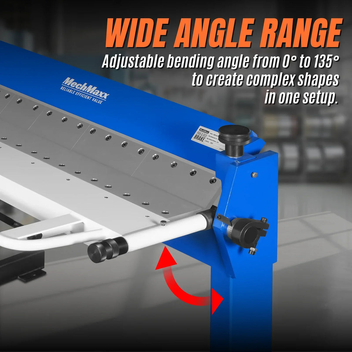 50-Inch Foot Clamp Pan and Box Brake, Industrial Heavy Duty Sheet Metal Folding Machine, 0–135° Bending Angle, 1.9" Clamping Lift, 2" Box Depth PB2A5014