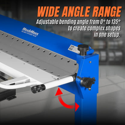 50-Inch Foot Clamp Pan and Box Brake, Industrial Heavy Duty Sheet Metal Folding Machine, 0–135° Bending Angle, 1.9" Clamping Lift, 2" Box Depth PB2A5014