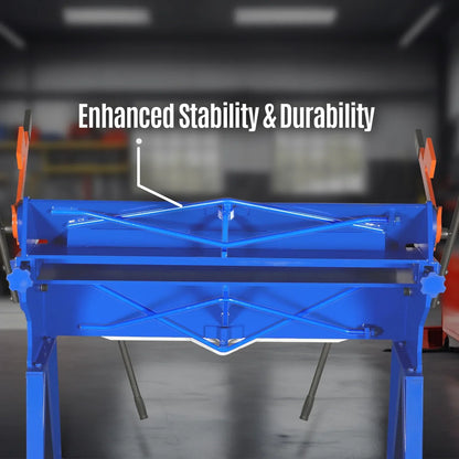 48” Manual Pan and Box Brake - Heavy Duty, Durable Construction, 12 Gauge Mild Steel, 135° Bending Angle, Individual Bending Fingers" PB4812
