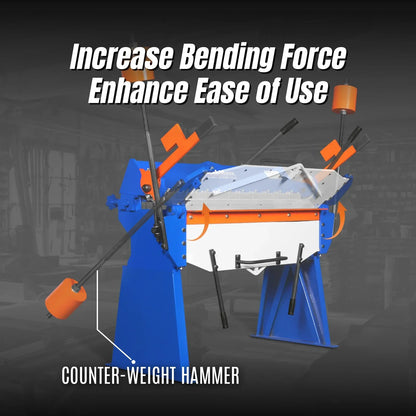 48” Manual Pan and Box Brake - Heavy Duty, Durable Construction, 12 Gauge Mild Steel, 135° Bending Angle, Individual Bending Fingers" PB4812