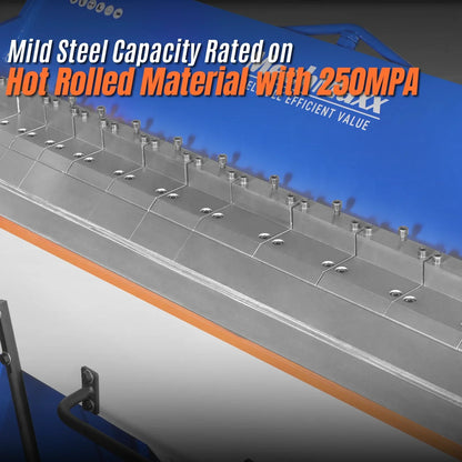 48” Manual Pan and Box Brake - Heavy Duty, Durable Construction, 12 Gauge Mild Steel, 135° Bending Angle, Individual Bending Fingers" PB4812