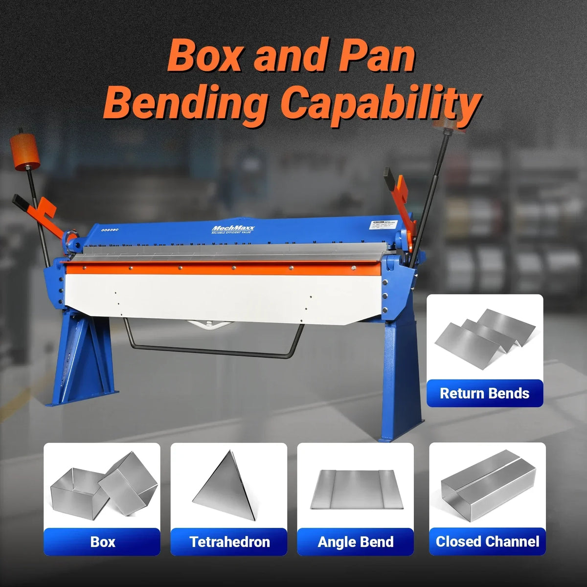 80-inch Manual Sheet Metal Brake - 12 Gauge Bending Capacity, Adjustable Fingers, 6 Ft. Heavy-Duty Steel Construction for Precision Bending PB8012