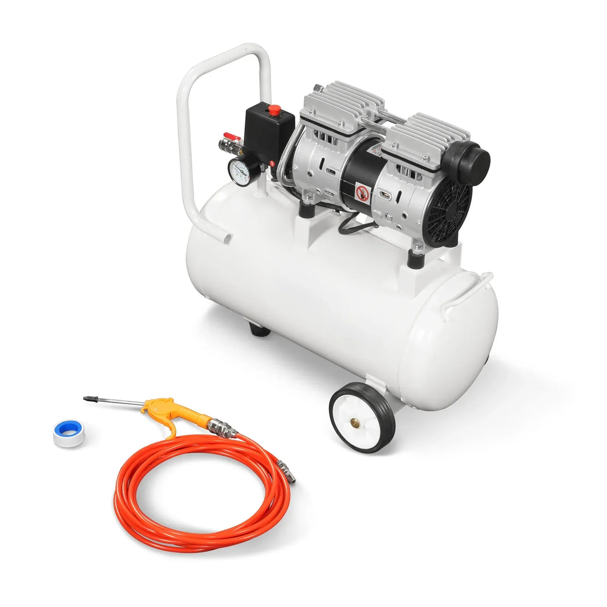 8 Gallon Air Compressor 600W 110V Oil-Free Quiet Electric Air Pump - 0.7MPa, 40L/min
