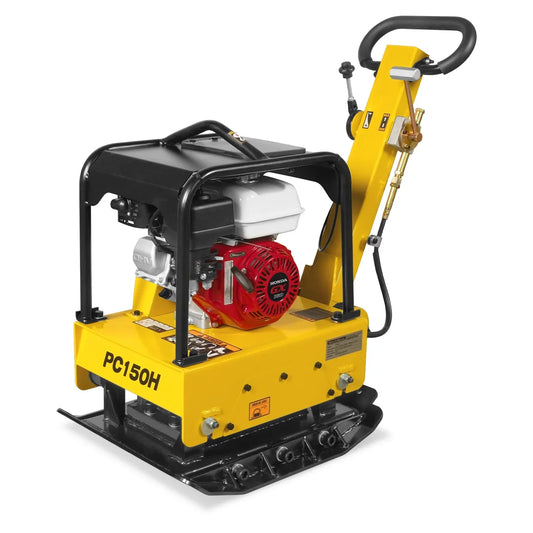 Honda GX160 Reversible Plate Compactor with Wheel Kit and Extension Plates, 5625 lb Centrifugal Force, PC150H