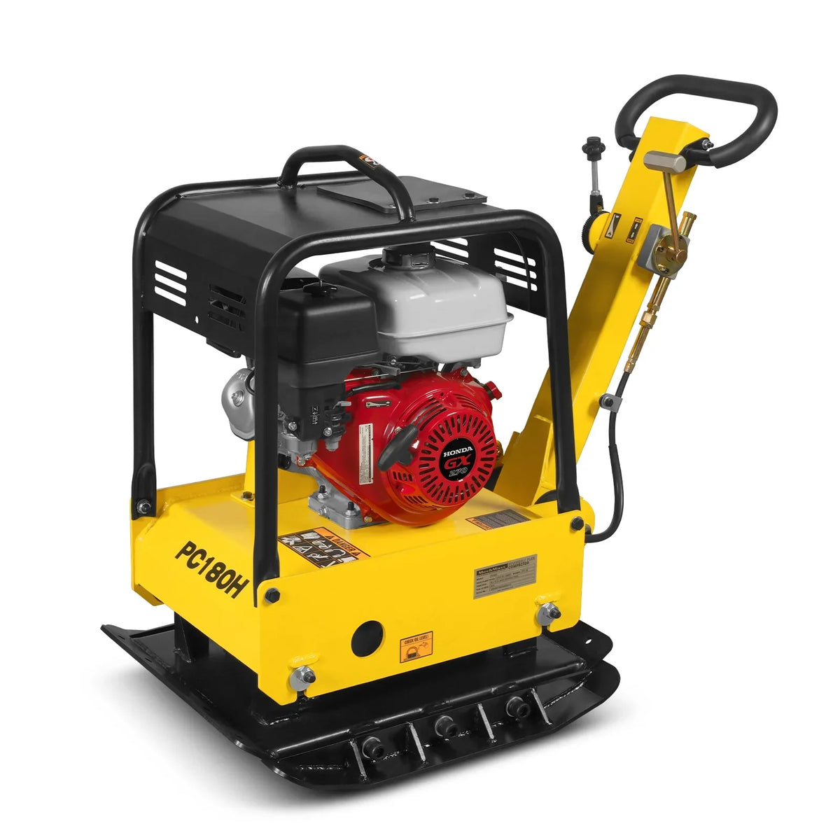 Honda GX270 Reversible Plate Compactor with Wheel Kit and Extension Plates, 6750 lb Centrifugal Force, PC180H