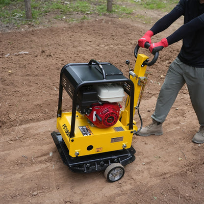 Honda GX270 Reversible Plate Compactor with Wheel Kit and Extension Plates, 6750 lb Centrifugal Force, PC180H