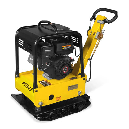 9 HP Reversible Plate Compactor with Wheel Kit and Extension Plates, 6750 lb Centrifugal Force, PC180Z