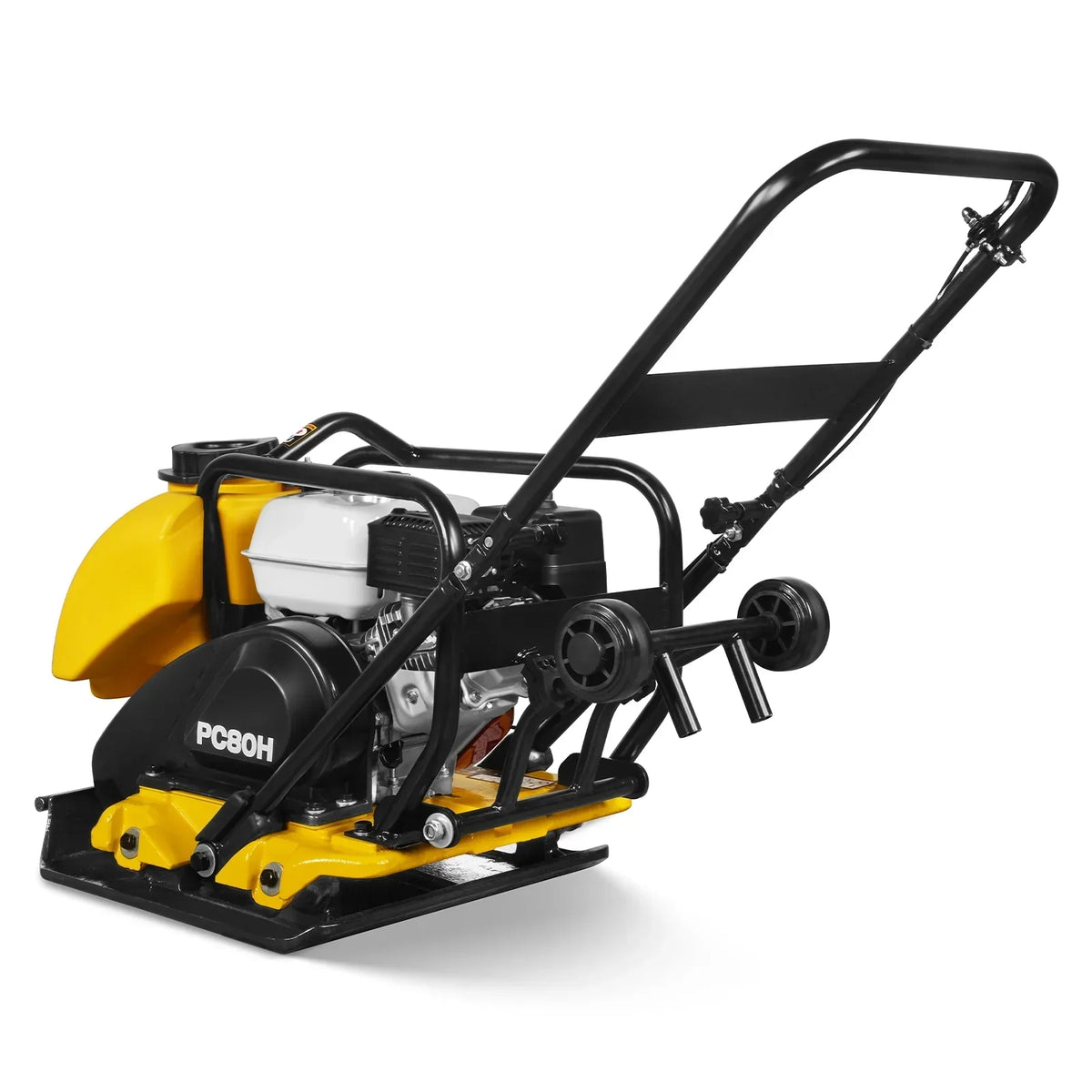 Honda GX160 Vibratory Plate Compactor with Wheel Kit, 3150 lb Centrifugal Force for Soil, Gravel, Asphalt and Paver Base, PC80H