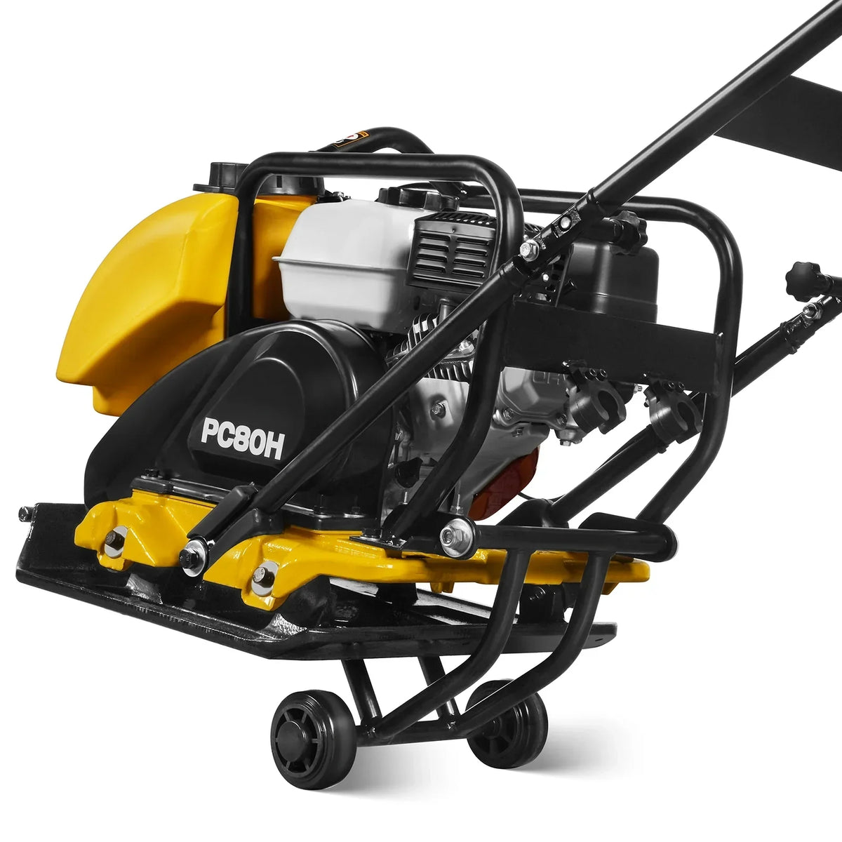 Honda GX160 Vibratory Plate Compactor with Wheel Kit, 3150 lb Centrifugal Force for Soil, Gravel, Asphalt and Paver Base, PC80H