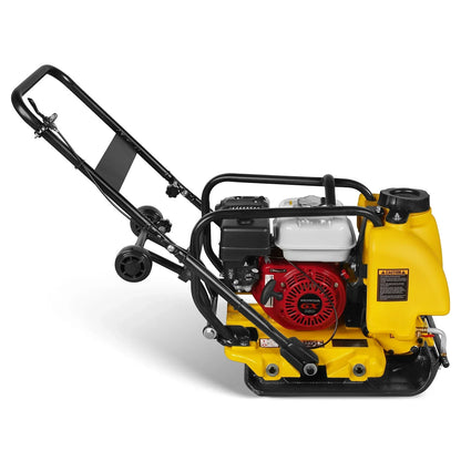 Honda GX160 Vibratory Plate Compactor with Wheel Kit, 3150 lb Centrifugal Force for Soil, Gravel, Asphalt and Paver Base, PC80H