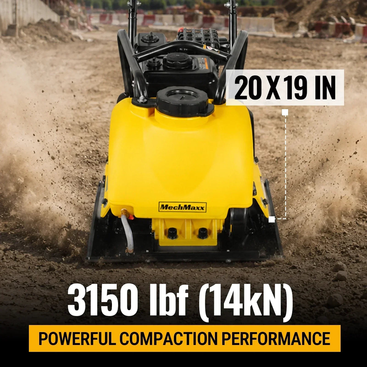 5.8 HP Vibratory Plate Compactor with Wheel Kit, 3150 lb Centrifugal Force for Soil, Gravel, Asphalt and Paver Base, PC80Z