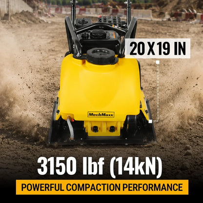 5.8 HP Vibratory Plate Compactor with Wheel Kit, 3150 lb Centrifugal Force for Soil, Gravel, Asphalt and Paver Base, PC80Z