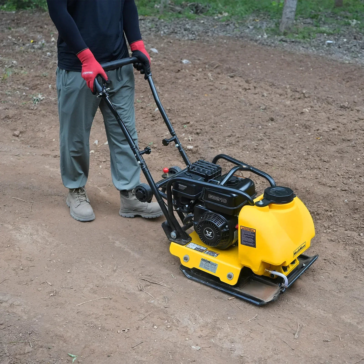 5.8 HP Vibratory Plate Compactor with Wheel Kit, 3150 lb Centrifugal Force for Soil, Gravel, Asphalt and Paver Base, PC80Z