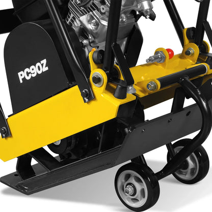 5.8 HP Vibratory Plate Compactor with Wheel Kit, 3600 lb Centrifugal Force for Soil, Gravel, Asphalt and Paver Base, PC90Z