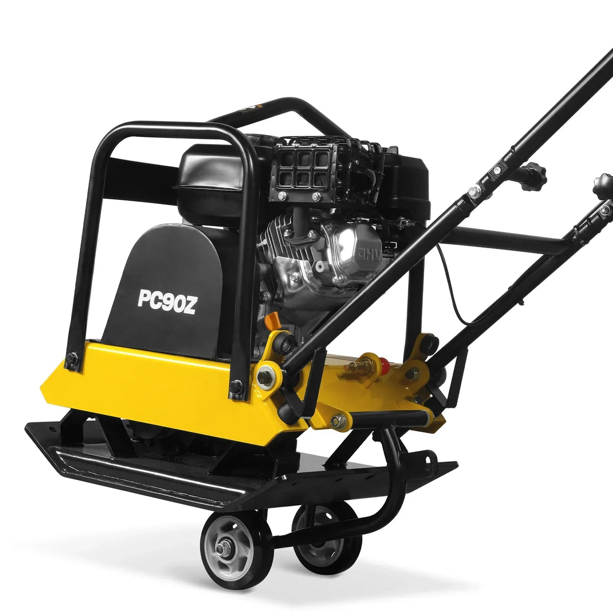 5.8 HP Vibratory Plate Compactor with Wheel Kit, 3600 lb Centrifugal Force for Soil, Gravel, Asphalt and Paver Base, PC90Z