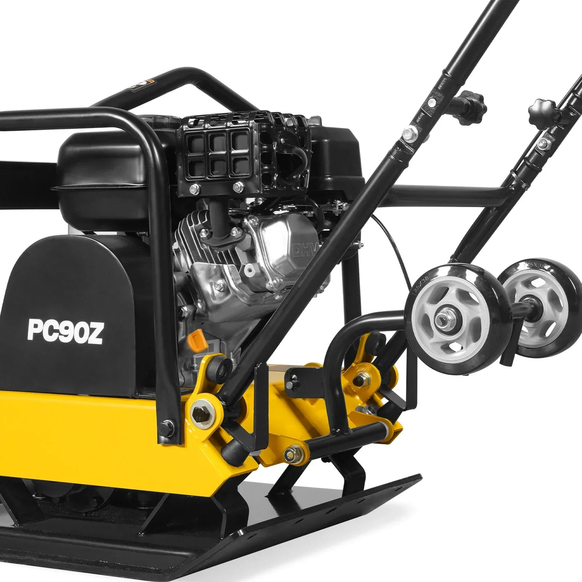 5.8 HP Vibratory Plate Compactor with Wheel Kit, 3600 lb Centrifugal Force for Soil, Gravel, Asphalt and Paver Base, PC90Z