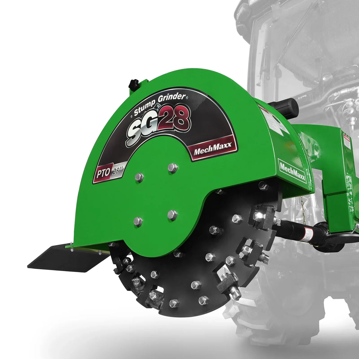 3-Point PTO Stump Grinder with 44 Carbide Teeth (PTO Shaft Included with Slip Clutch),  for 35-80HP Tractor,  SG28