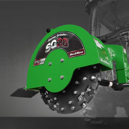 3-Point PTO Stump Grinder with 44 Carbide Teeth (PTO Shaft Included with Slip Clutch),  for 35-80HP Tractor,  SG28