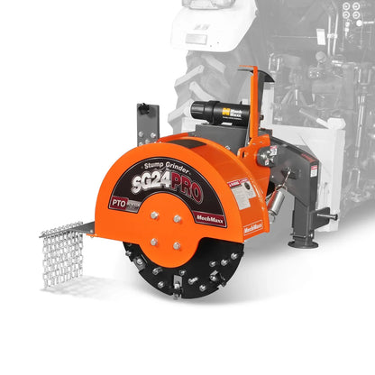 3-Point PTO Stump Grinder with 34 Carbide Teeth (PTO Shaft Included with Slip Clutch),  for 15-45HP Tractor,  SG24PRO