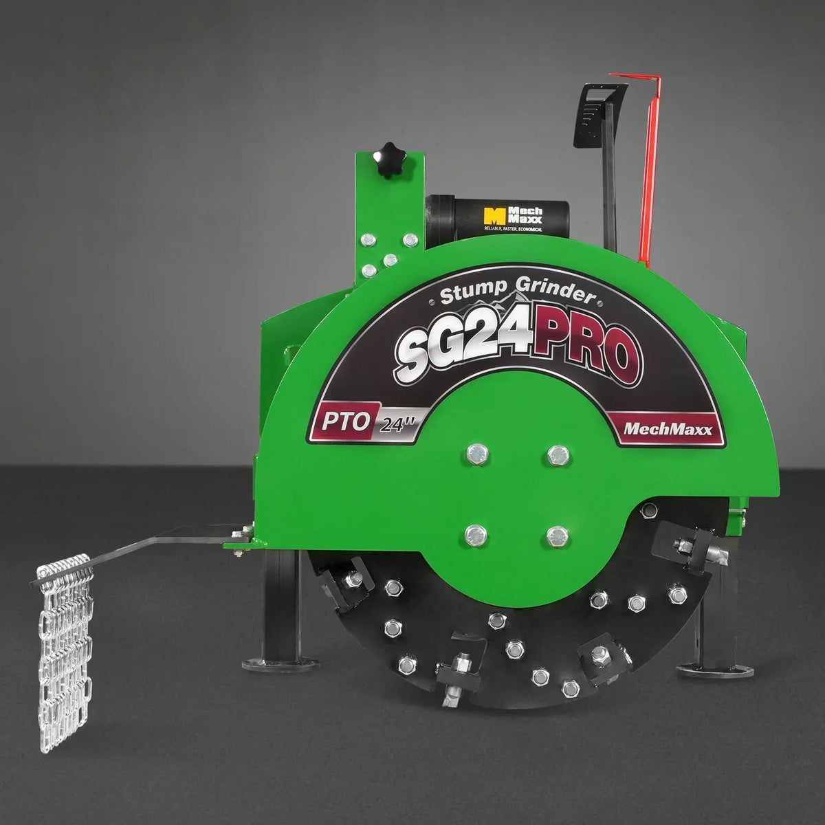 3-Point PTO Stump Grinder with 34 Carbide Teeth (PTO Shaft Included with Slip Clutch),  for 15-45HP Tractor,  SG24PRO