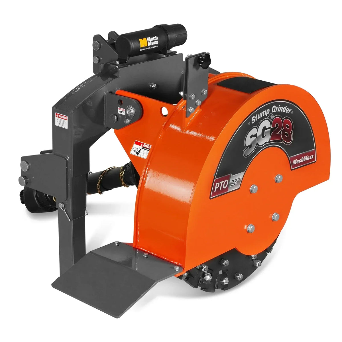3-Point PTO Stump Grinder with 44 Carbide Teeth (PTO Shaft Included with Slip Clutch),  for 35-80HP Tractor,  SG28