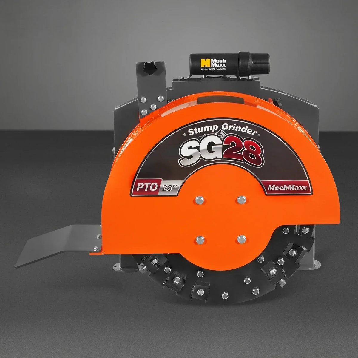 3-Point PTO Stump Grinder with 44 Carbide Teeth (PTO Shaft Included with Slip Clutch),  for 35-80HP Tractor,  SG28