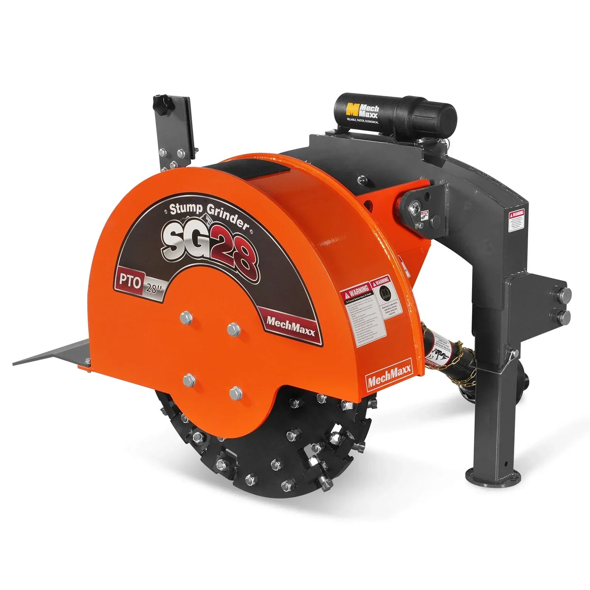 3-Point PTO Stump Grinder with 44 Carbide Teeth (PTO Shaft Included with Slip Clutch),  for 35-80HP Tractor,  SG28