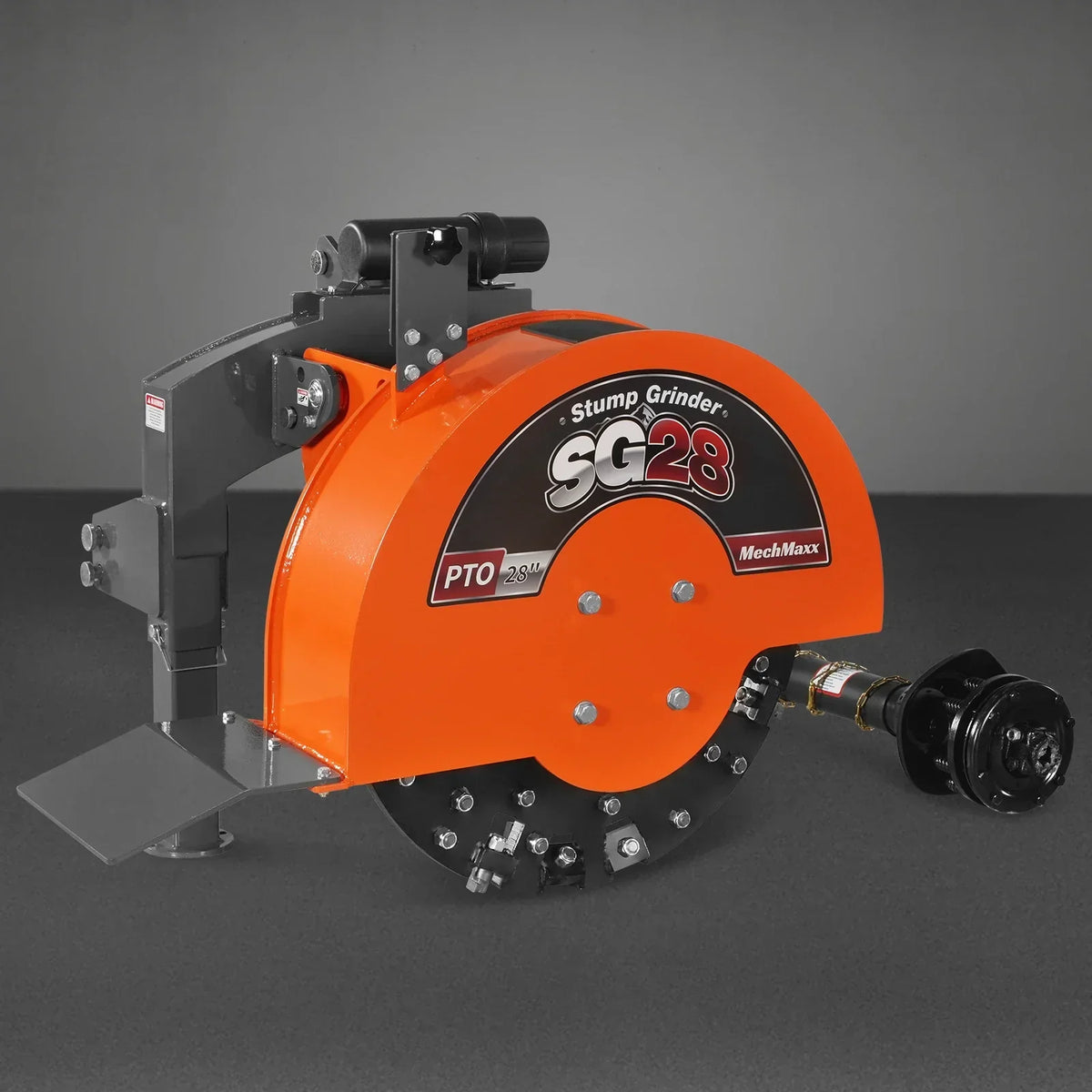 3-Point PTO Stump Grinder with 44 Carbide Teeth (PTO Shaft Included with Slip Clutch),  for 35-80HP Tractor,  SG28