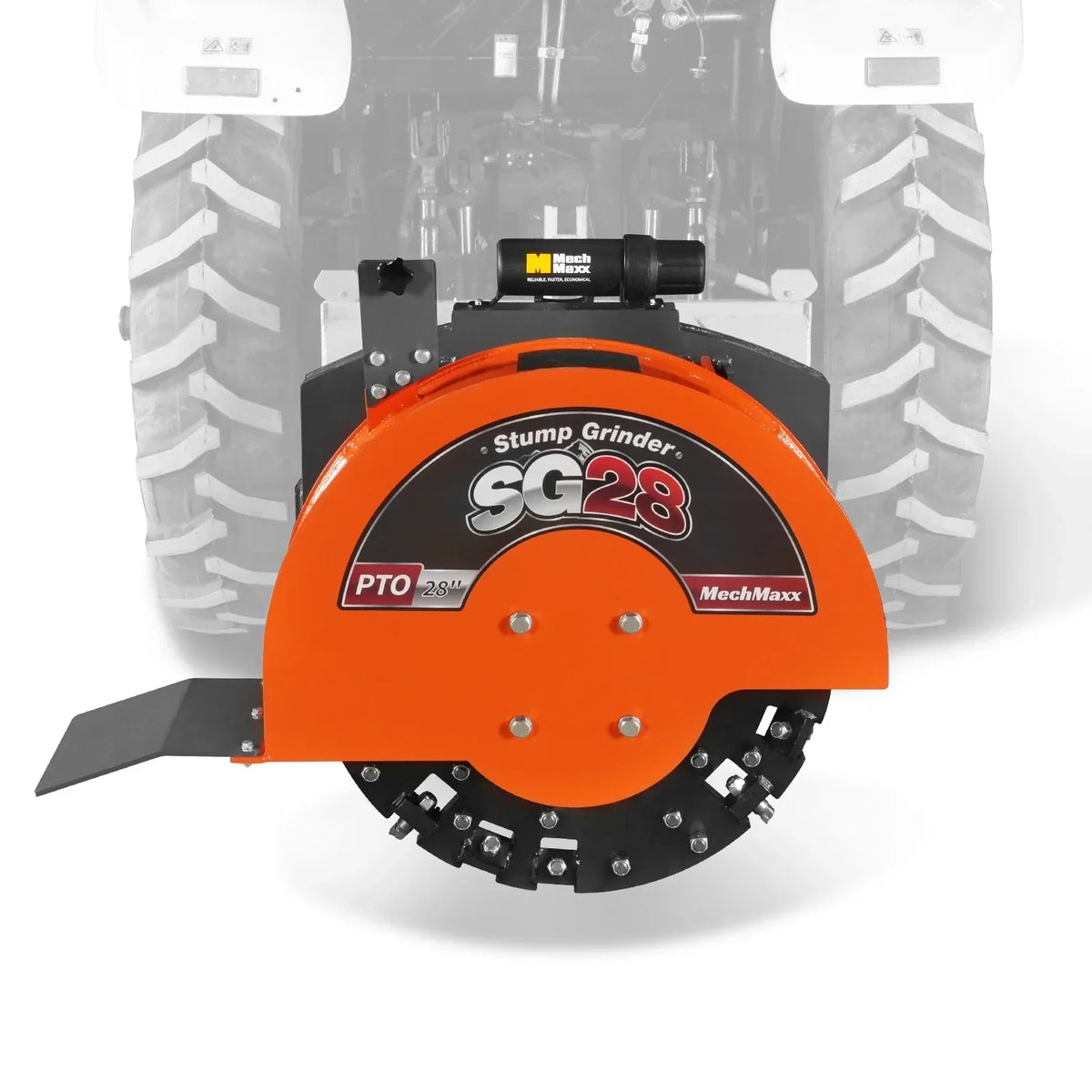 3-Point PTO Stump Grinder with 44 Carbide Teeth (PTO Shaft Included with Slip Clutch),  for 35-80HP Tractor,  SG28