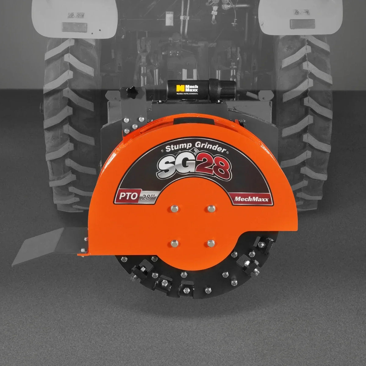 3-Point PTO Stump Grinder with 44 Carbide Teeth (PTO Shaft Included with Slip Clutch),  for 35-80HP Tractor,  SG28
