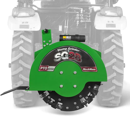 3-Point PTO Stump Grinder with 44 Carbide Teeth (PTO Shaft Included with Slip Clutch),  for 35-80HP Tractor,  SG28