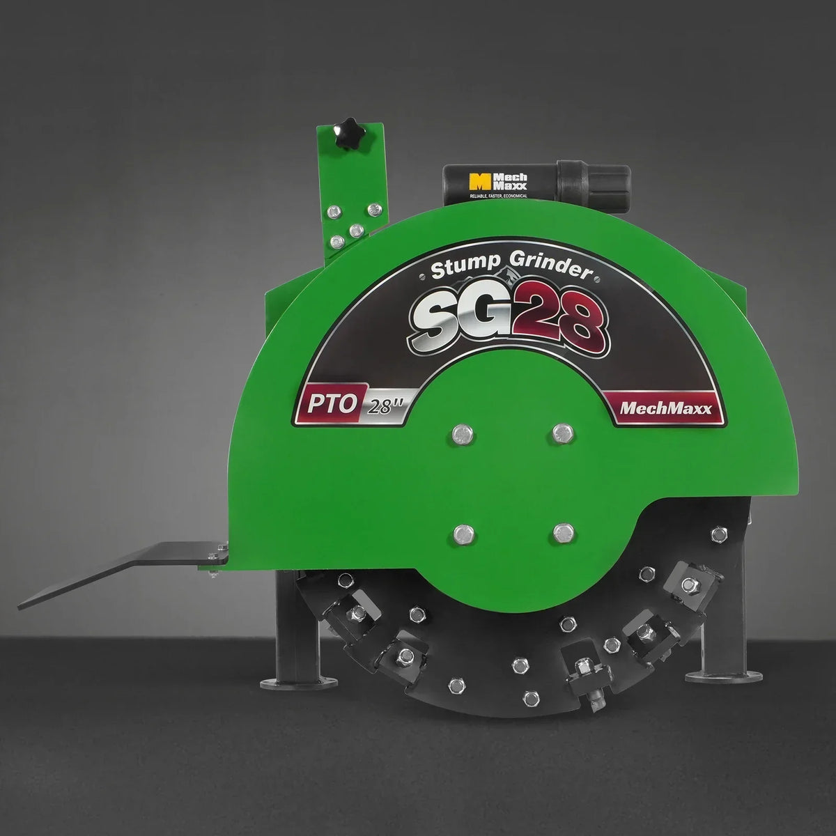 3-Point PTO Stump Grinder with 44 Carbide Teeth (PTO Shaft Included with Slip Clutch),  for 35-80HP Tractor,  SG28