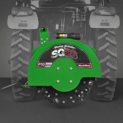 3-Point PTO Stump Grinder with 44 Carbide Teeth (PTO Shaft Included with Slip Clutch),  for 35-80HP Tractor,  SG28