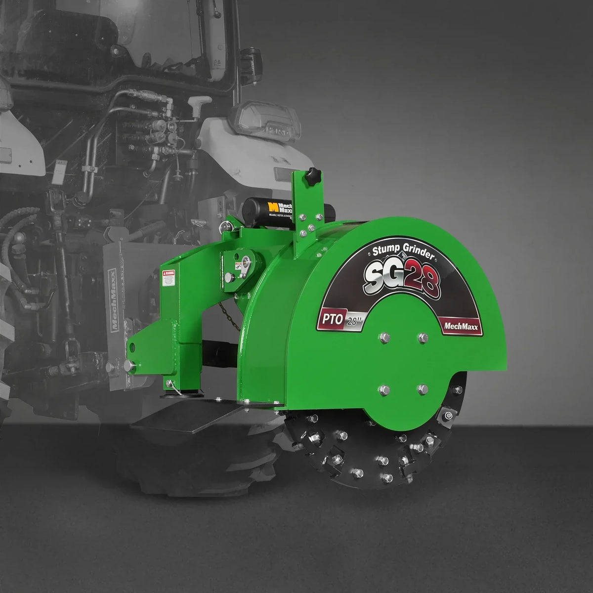3-Point PTO Stump Grinder with 44 Carbide Teeth (PTO Shaft Included with Slip Clutch),  for 35-80HP Tractor,  SG28