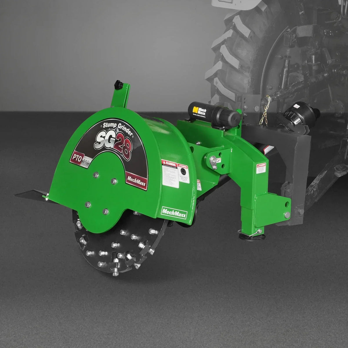 3-Point PTO Stump Grinder with 44 Carbide Teeth (PTO Shaft Included with Slip Clutch),  for 35-80HP Tractor,  SG28